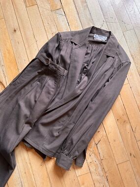 Vintage Brown Women’s Silk Pant Suit